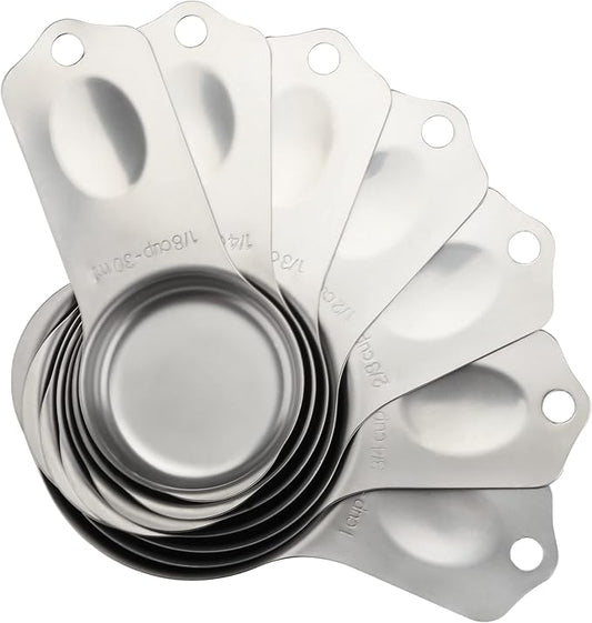 Stainless Steel Measuring Cups Set of 7 Stackable Heavy Duty Measuring Cups - Image 2