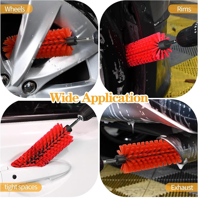 Drill Brush for Car Wheel and Bottle, Highly Dense and Durable Car Cleaning - Image 6