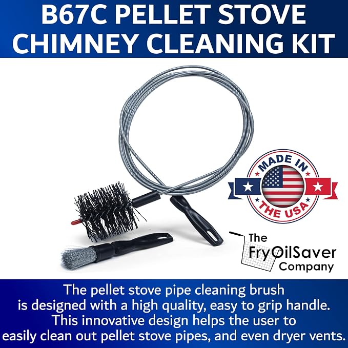 Pellet Stove & Dryer Vent Cleaner Kit – 10 ft Long Steel Flexible Brush - Image 6