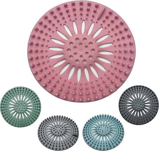 Silicone Drain Hair Catcher 5-Pack – Flexible TPR Drain Strainer & Cover by Unknown