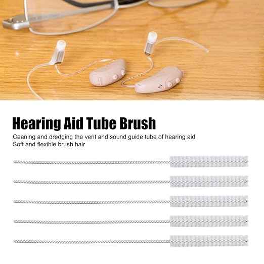 10 Pcs Hearing Aid Vent Tube Cleaning Brush, Professional Nylon Hair Hearing - Image 4