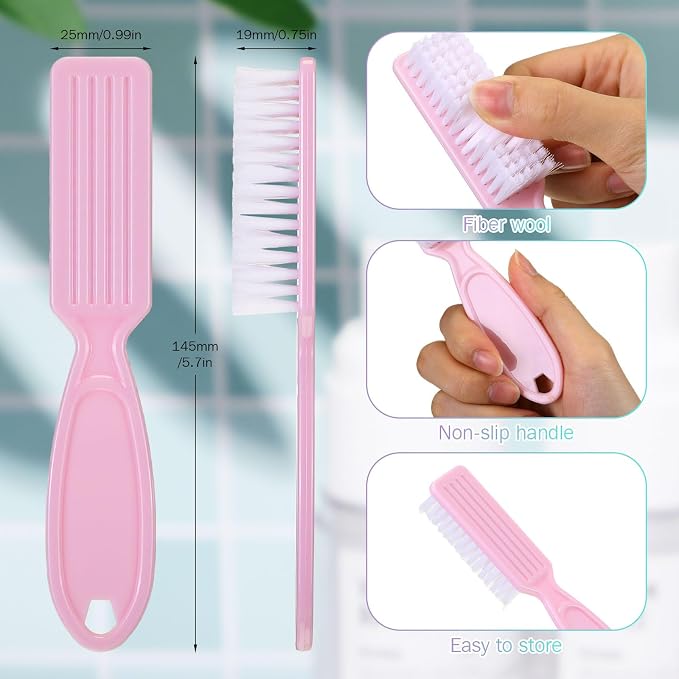 Patelai 30 Pcs Nail Scrubber Brushes Bulk Handle Grip Manicure Brushes - Image 2