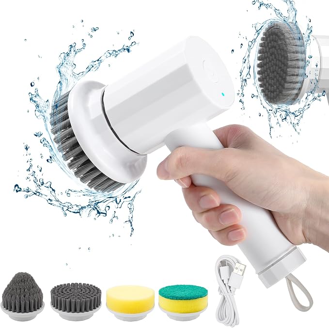 Electric Spin Scrubber Cordless Power Cleaning Brush by CONERX