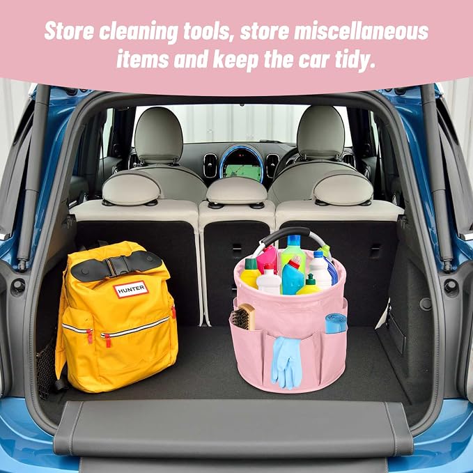 17L Cleaning Caddy with Handle, Foldable Cleaning Supply Caddy with 6 Pockets - Image 5