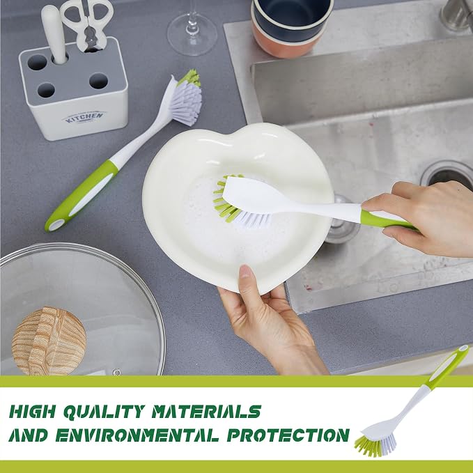 Hsei 20 Pcs Light Green Kitchen Scrub Dish Brush Bulk - Image 5