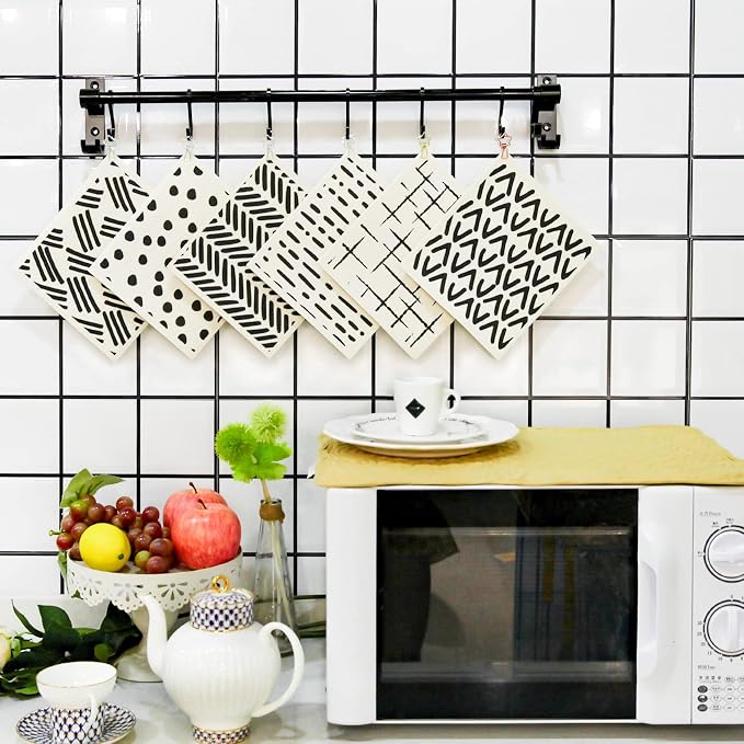 Morigins Swedish Dishcloths for Kitchen, 6 Pack Black Minimalist Swedish Dish - Image 6