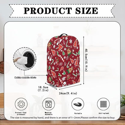 Christmas Pattern Blender Dust Cover Stand Mixer or Coffee Maker Appliance Cover with Drawstring, Anti Fingerprint Dust Proof Stain Resistant Blender Covers for Home Kitchen