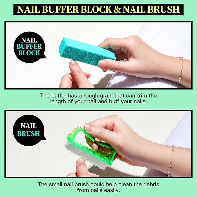 FANDAMEI Nail Tools, Nail Care Kit, Nail Files 100/180, Nail Buffer Block - Image 3