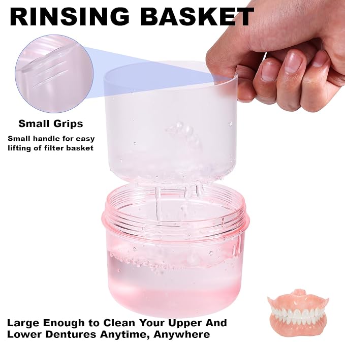 Denture Case, Leak Proof Denture Bath Cup - Image 5