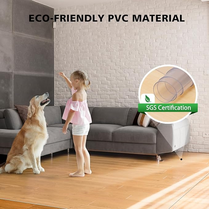 Clear Chair Mat, Durable Non-Slip Hard Floor Protector, PVC Waterproof Floor - Image 5