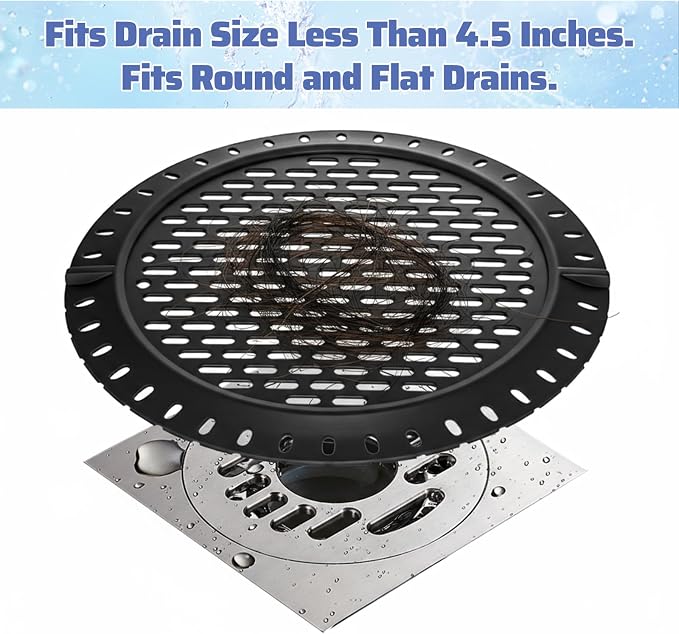 Shower Drain Hair Catcher/Strainer/Cover/Filter/Trap, Weighted Metal Hair Trap - Image 4