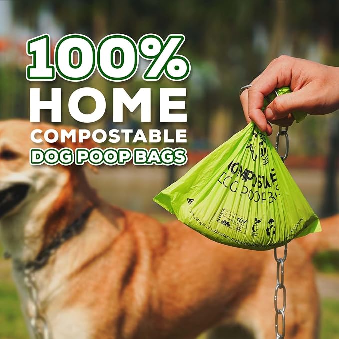 ANECO 100% Certified Home Compostable Dog Poop Bags, Large Poop Bags - Image 2