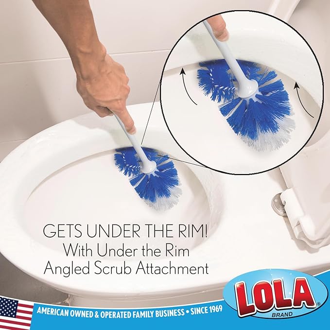 LOLA Classic Toilet Brush w/Under-The-Rim Scrubber, deep Cleans The Entire - Image 3