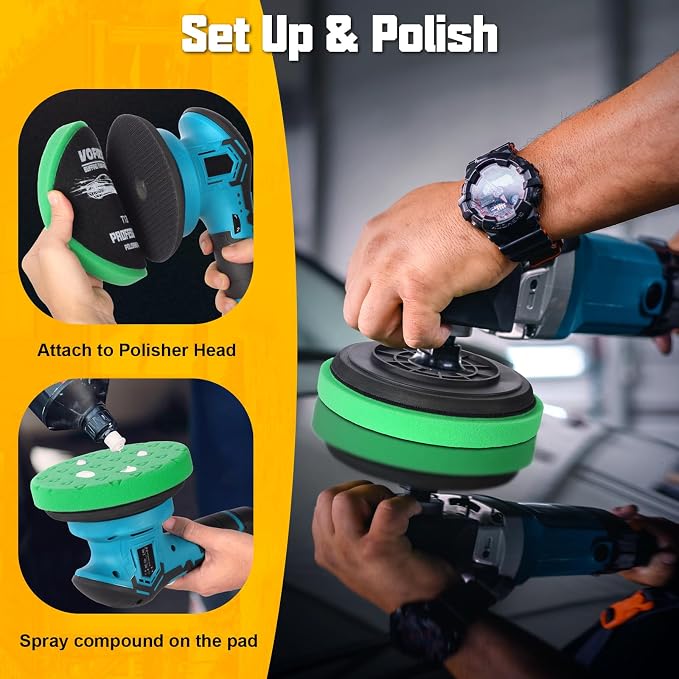 8 Pcs Buffing Polishing Pads, 6 Inch Polishing Pads, Car Compound Buffing - Image 6