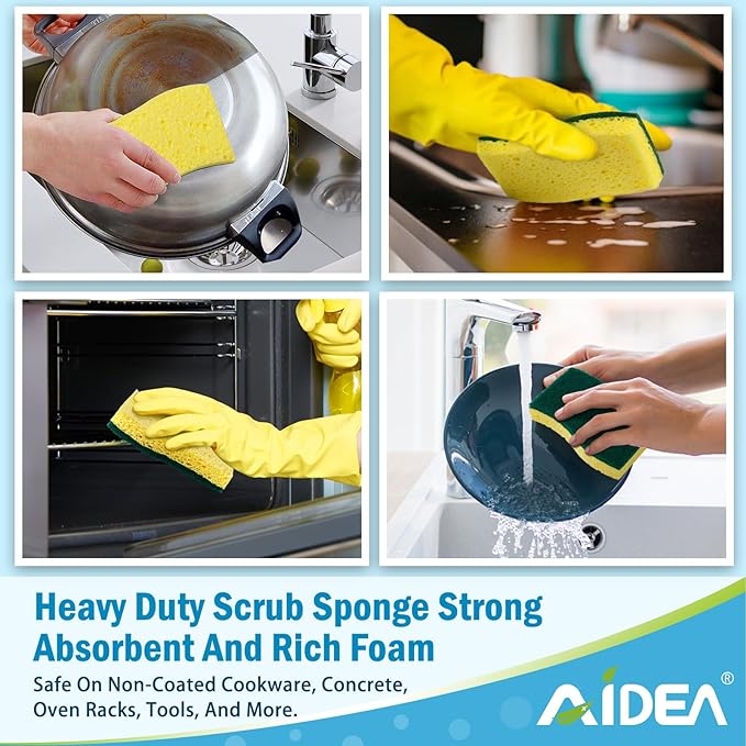 AIDEA Sponges Kitchen, Heavy Duty Scrub Sponge-24Count, Sponges - Image 6
