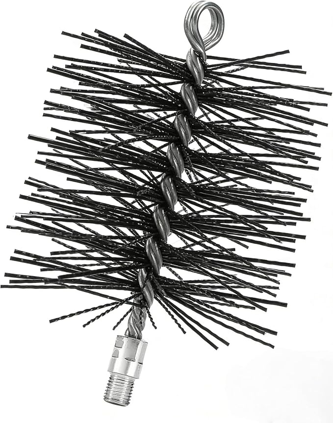6" Round Poly Chimney Cleaning Brush, 1/4 INCH NPSM Fitting, Masonry Flue by Unknown
