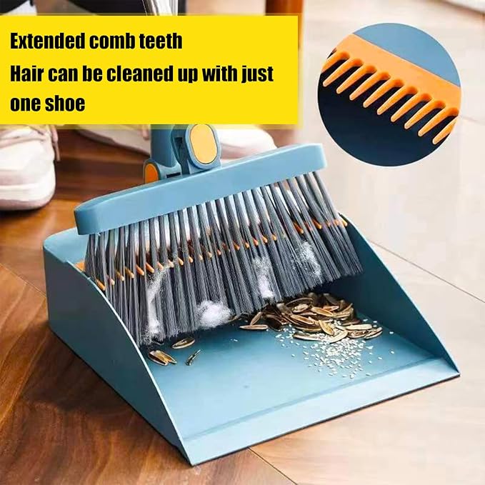 Broom with Dustpan Combo Set 180-degree Rotatable Brooms and Dustpan Set - Image 5