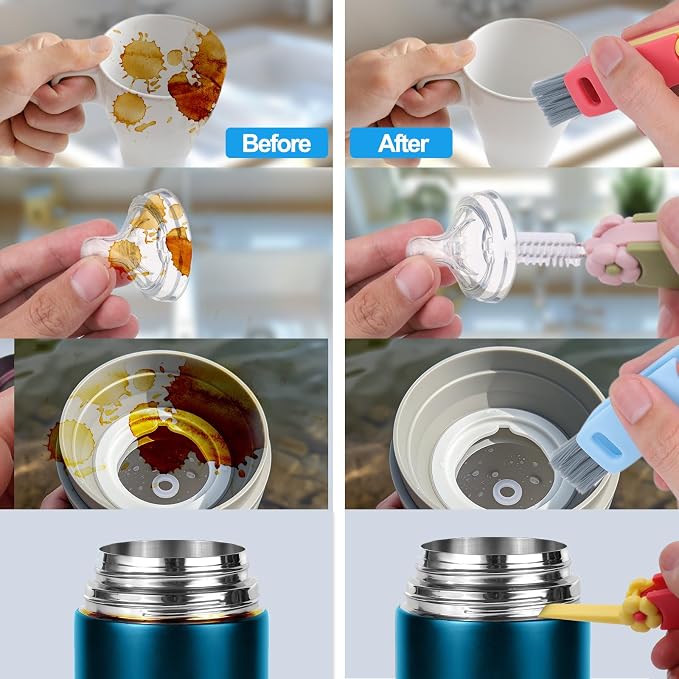 XANGNIER 3 in 1 Cup Lid Gap Cleaning Brush Set, 3 Pack Water Bottle Crevice - Image 4