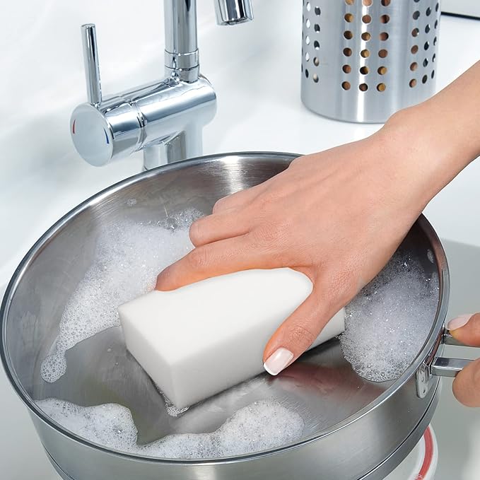 MANCHAP 100 Pack White Melamine Foam Sponge Cleaning Pads, Lightweight - Image 7