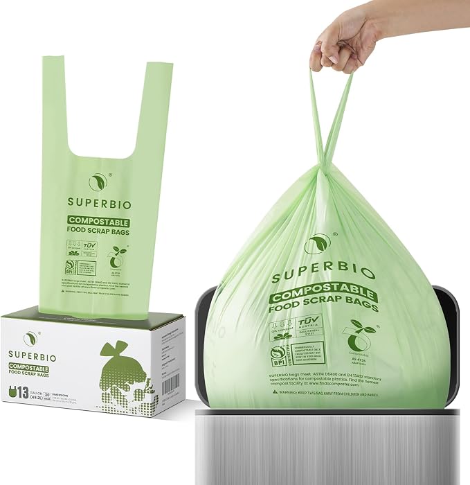 SUPERBIO 13 Gallon Compostable Kitchen Waste Bags - Image 2