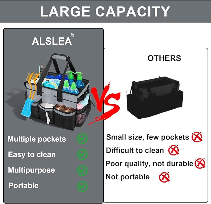 Large Cleaning Caddy Bag 15" x 10½" x 9" Heavy-Duty Organizer Tote - Image 3