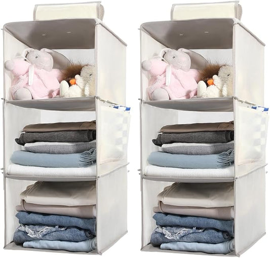 2 Packs Hanging Closet Organizer Storage, 3-Shelf Hanging Shelves by WelcometoYRCBEHFU