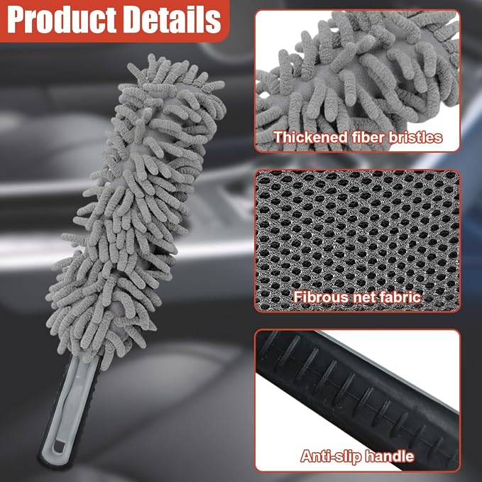Car Interior Duster, No Scratch Microfiber Cleaning Brush - Image 3