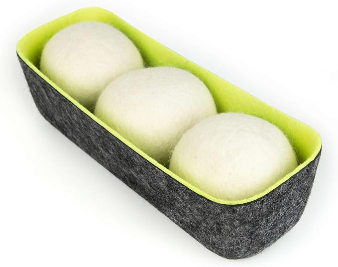 Three by Three Seattle Felt·Like·it!™ XL Wool Dryer Balls + Storage Bin: Reduce by ThreebyThreeSeattle