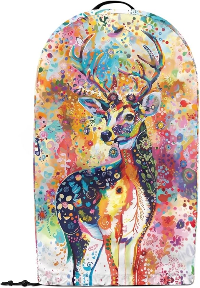 Colorful Deer Blender Dust Cover with Drawstring Stand Mixer or Coffee Maker Cover Anti Fingerprint Polyester Appliance for Home Vibrant Kitchen Decor