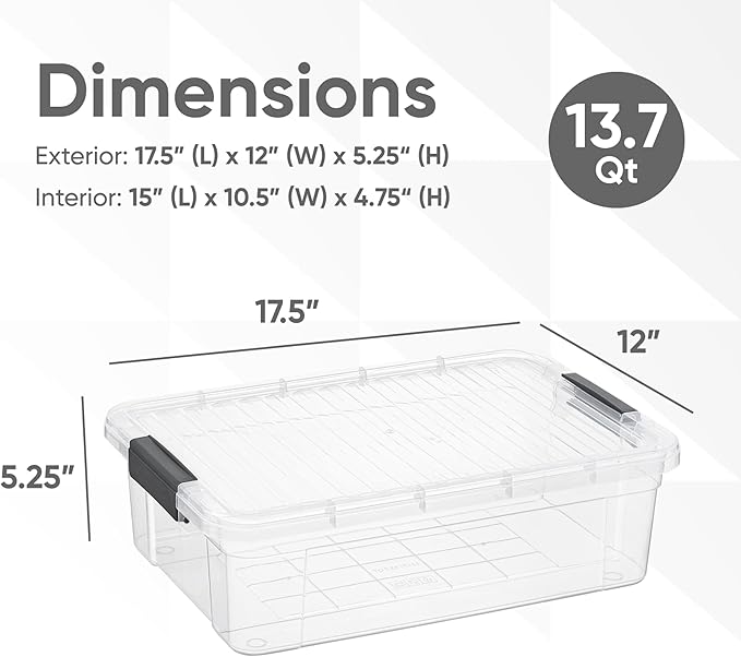 Superio Storage Bins with Lids, Stackable Totes, BPA Free, Odor Free, Organizer - Image 3
