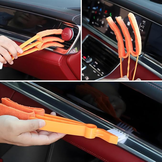 Mini Duster for Car Air Vent, Vehicle Air Conditioner Cleaner & Brush - Image 4