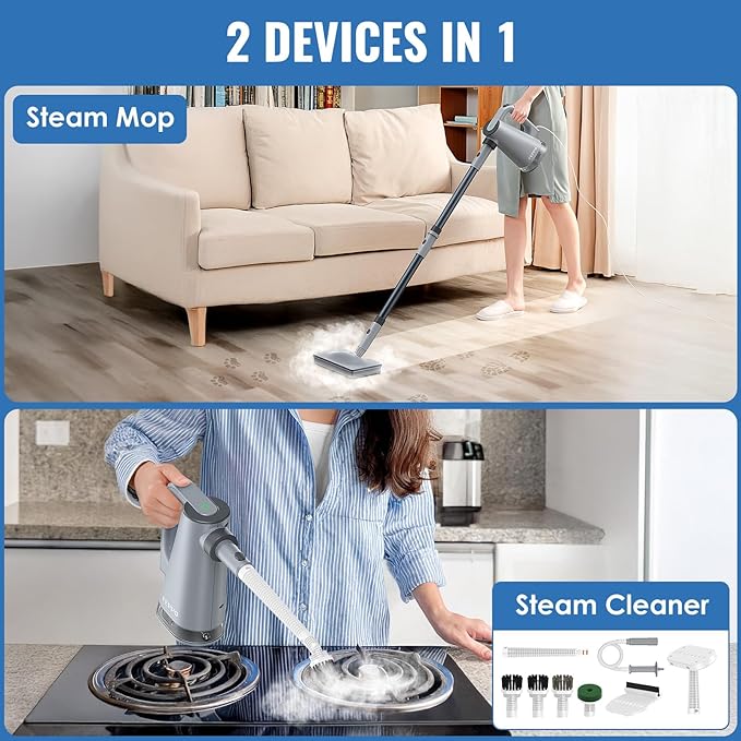 FEPPO Steam Mop with Detachable Handheld Steam Cleaner - Image 2