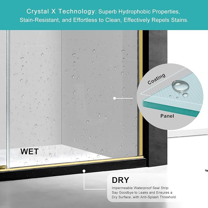 Milano Double Sliding Shower Door, 54 in.W x 74 in.H Framed Shower Door 5/16" - Image 5