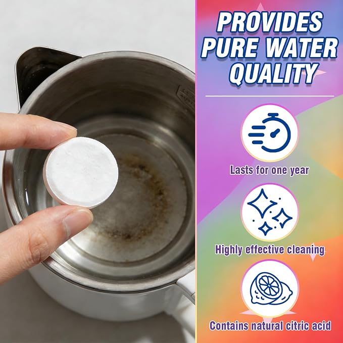 Kettle Descaler Tablet, 20 Packs Water Bottle Cleaning Tablets Removes Hard - Image 7