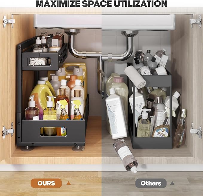 2 Pack 19IN-Depth Under Sink Organizer, Pull Out Cabinet Organizer - Image 6