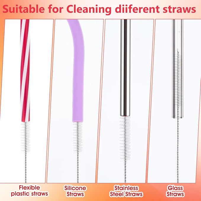 Ouligay 6 Pcs Straw Cleaner Brush Kit, 3 in 1 Cup Lid Cleaning Brush, 17cm Long - Image 5