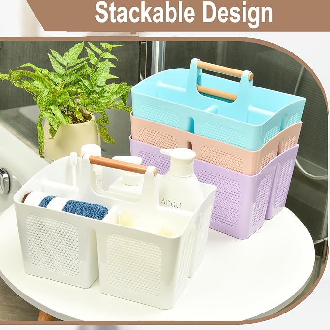 Haundry Plastic Light Gray Shower Caddy Basket - Image 7