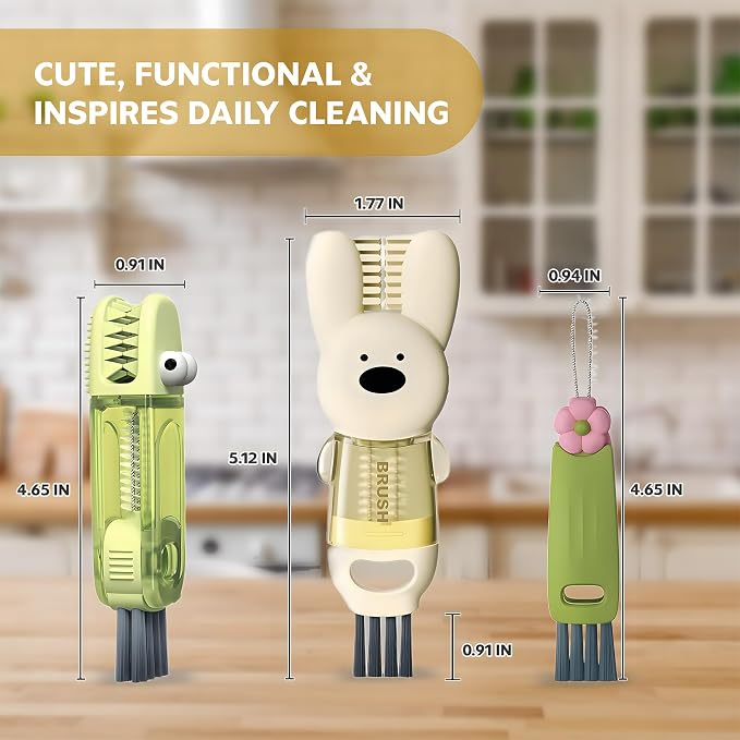 Cup Lid Cleaning Brush, 3 in 1 Cup Cleaner Brush New Multifunctional Lid - Image 3