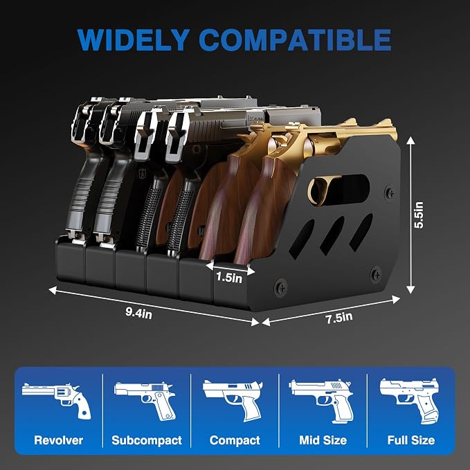 MoKo Pistol Rack for Gun Safe, Gun Rack Fits Most Handguns, Scratch Resistance - Image 3