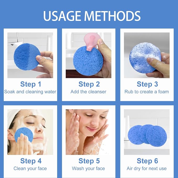 50-Count Large Compressed Facial Sponges - Image 4