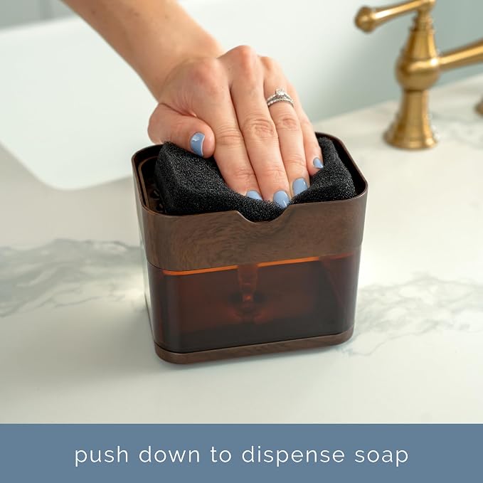S&T INC. Dish Soap Dispenser and Sponge Holder - Image 2