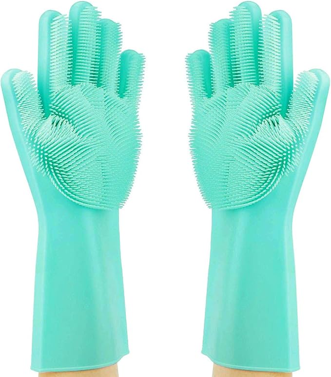 Magic Dishwashing Cleaning Sponge Gloves Reusable Silicone Brush Scrubber Gloves - Image 8
