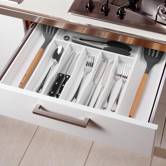 Large Premium Bamboo Silverware Organizer - Image 7