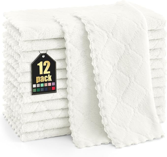 Homaxy 12 Pack Kitchen Dish Cloths, Super Soft and Absorbent Coral Velvet Dish by Homaxy
