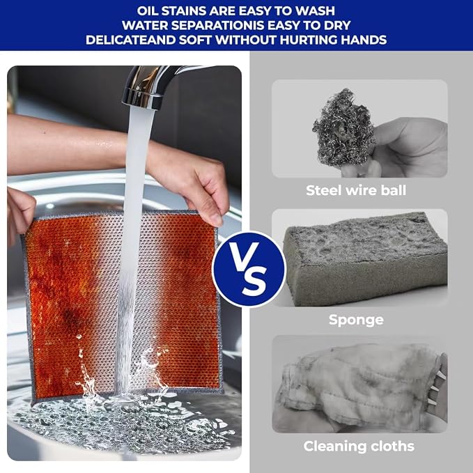 50 PCS 3-Layer Non-Scratch Multipurpose Steel Wire Dishcloths - Image 5
