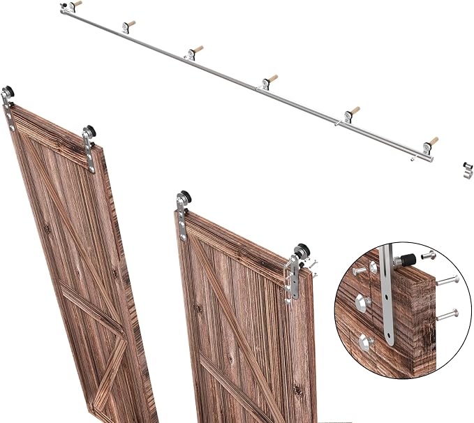 TSMST 6FT Sliding Barn Door Hardware Kit, Stainless Steel Heavy Duty Sturdy - Image 8