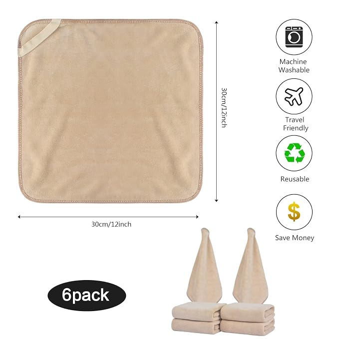 SINLAND Microfiber Facial Cloths Fast Drying Washcloth 12inch x 12inch - Image 8