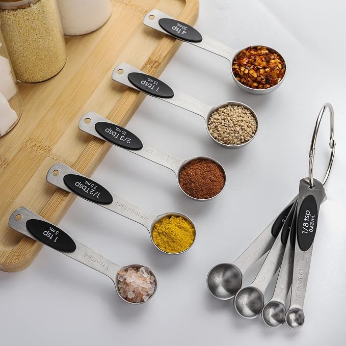 Magnetic Measuring Spoons Set of 9 Stainless Steel Stackable Measuring Spoons - Image 7