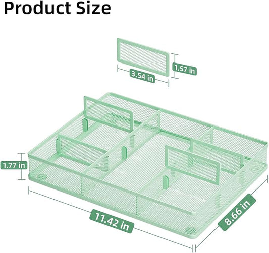 Marbrasse Desk Drawer Organizer, Metal Mesh Drawer Organizer Tray - Image 2