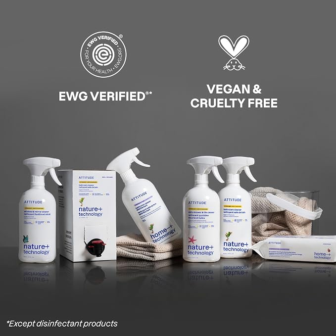 ATTITUDE Shower & Tile Cleaner, EWG Verified, Plant-Based & Vegan Bathroom Spray - Image 6